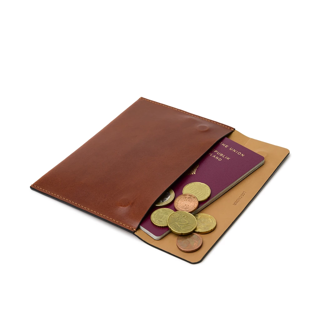 Leder Clutch, Mini Briefcase TRYP Chestnut