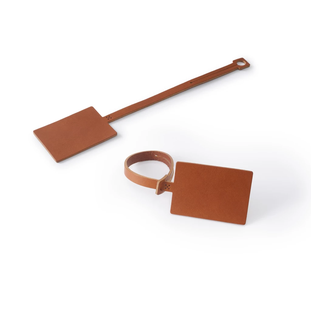 Leder Kofferanhänger, Leather Tag Set IDENTIFY chestnut