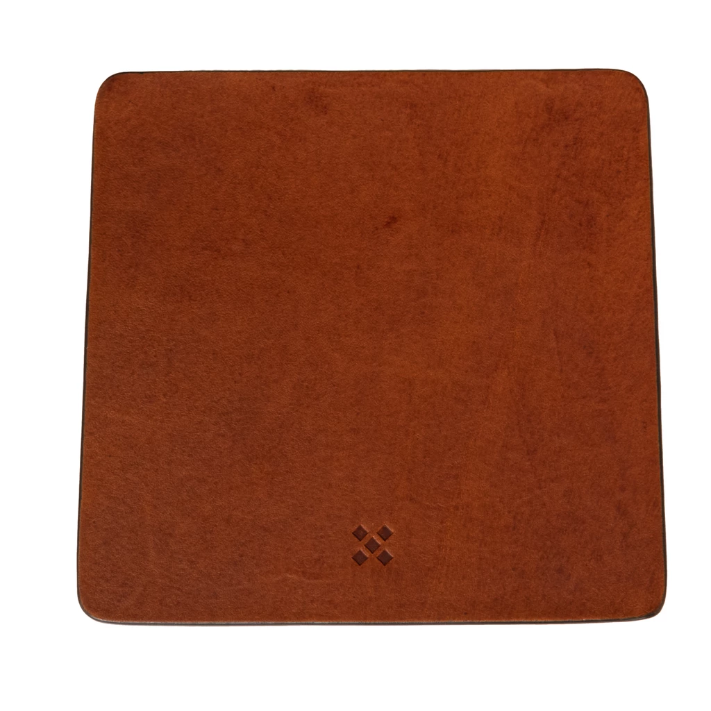 Leder Untersetzer, Leather Coaster DRYNK Chestnut